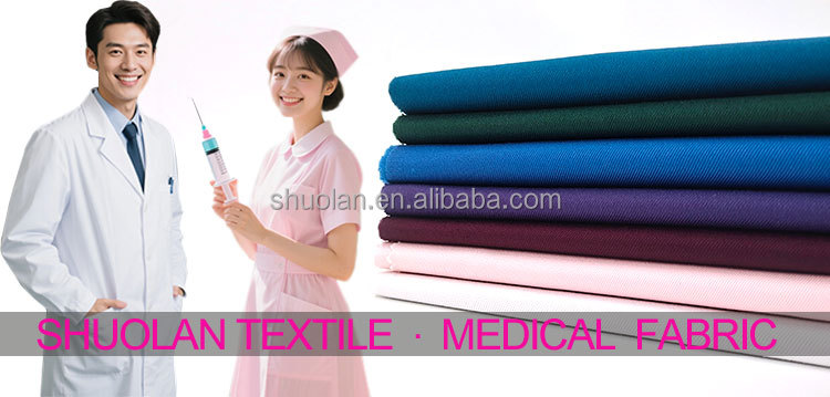 TR Spandex Fabric Women's Stretchy Fabric Nursing Scrubs Sets Black and White Hospital Nursing Uniforms Doctor's Uniforms Fabric
