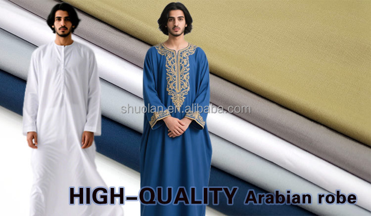 Top Quality Tr Thobe Custom Dyed Saudi Arab Thobe Fabric Drosh Thobe