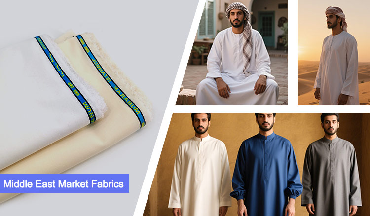 Textile Tr Arab Robe Muslim Islamic Polyester Viscose Fabric Tr Thobe Fabric