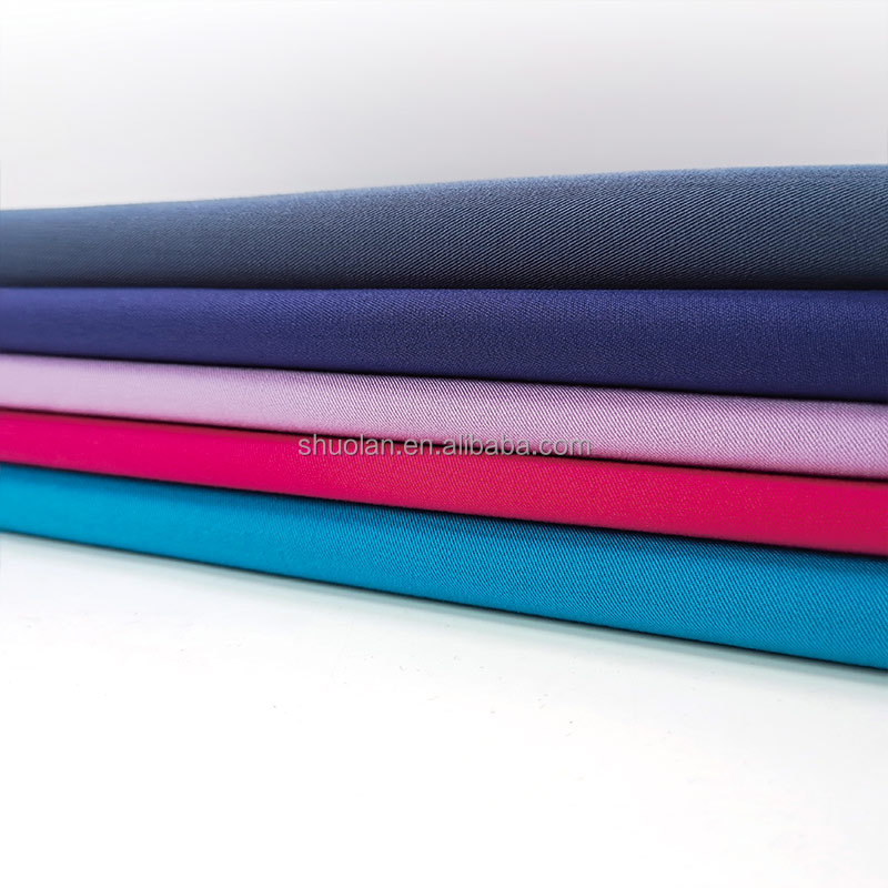 Hot Selling Twill Woven Recycle TR Crepe Elasticity Suit Suiting Fabric Materials With Medical Clothes Fabric