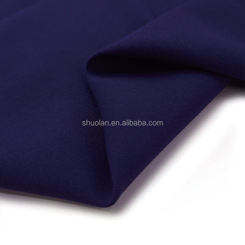 Hot Selling Twill Woven Recycle TR Crepe Elasticity Suit Suiting Fabric Materials With Medical Clothes Fabric