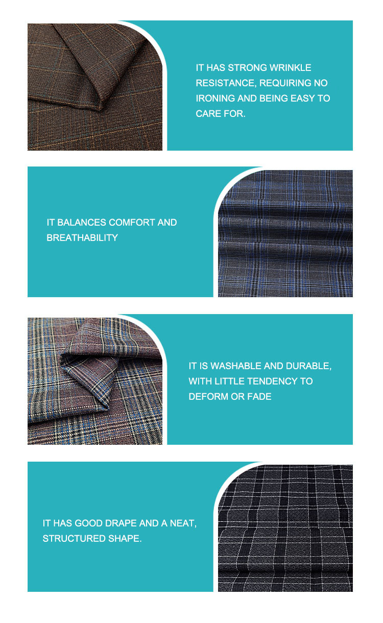 Men's TR Suit Fabric with English Selvedge Wholesale Materials for Uniforms