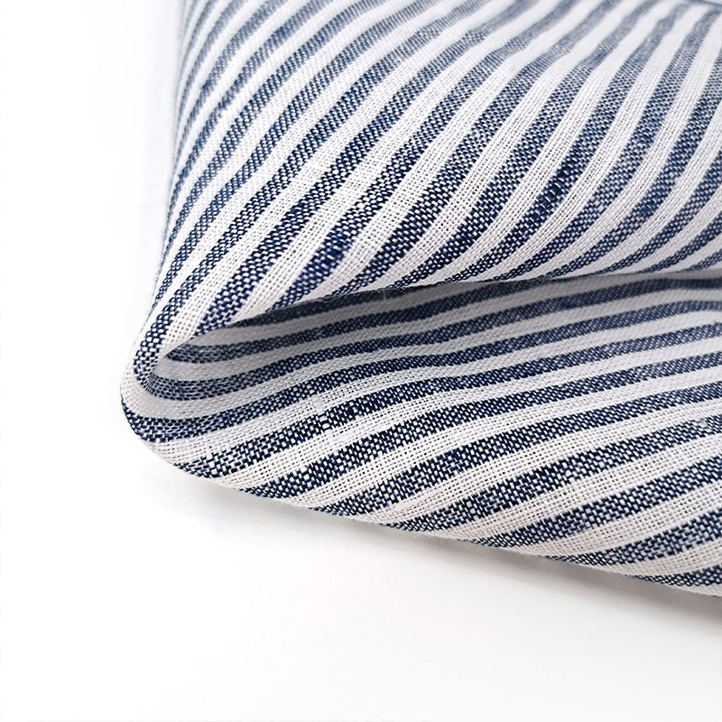 Factory Stock Yarn Dyed Linen Stripe Fabric for Shirts and Dress
