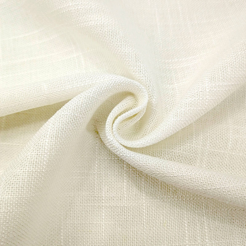 Plain Solid Color Breathable Pure Linen Flax Woven Organic Viscose Rayon Linen Fabric for Clothing