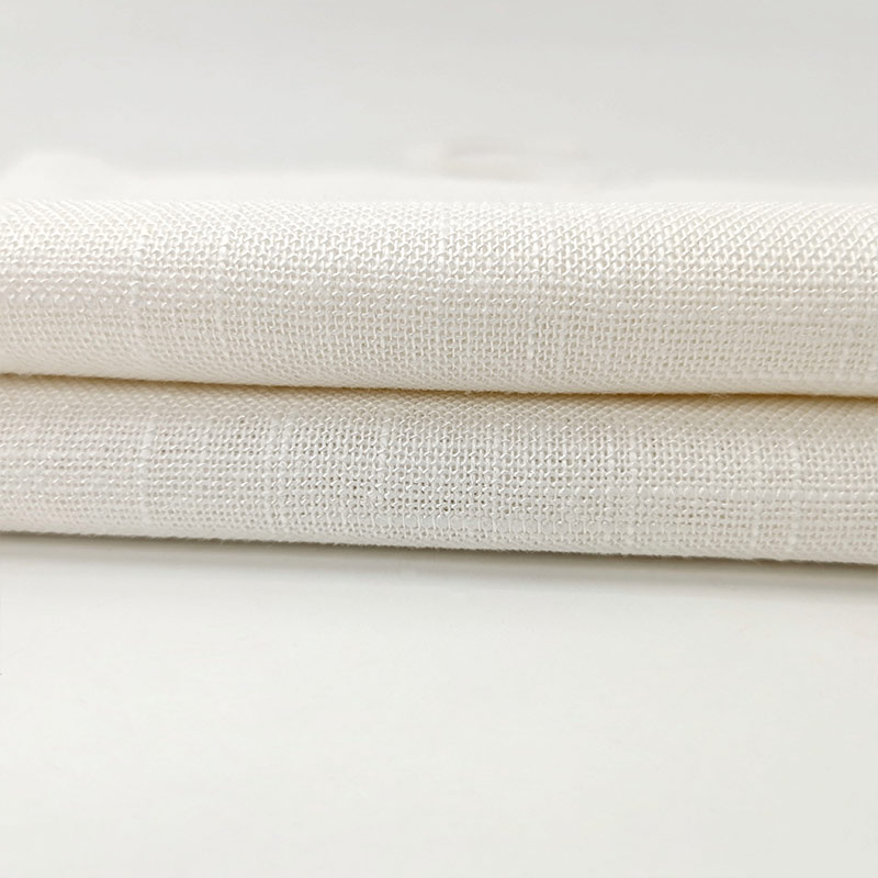 Plain Solid Color Breathable Pure Linen Flax Woven Organic Viscose Rayon Linen Fabric for Clothing