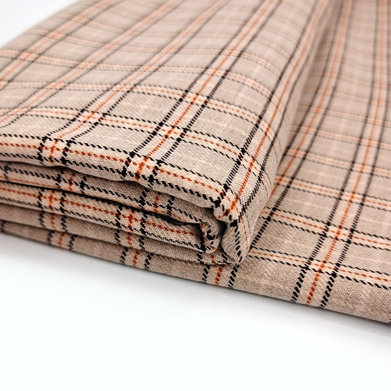 Spandex Polyester Viscose Fabric Embroideries Recycled Blended Woven Stretch Stripe Fabric