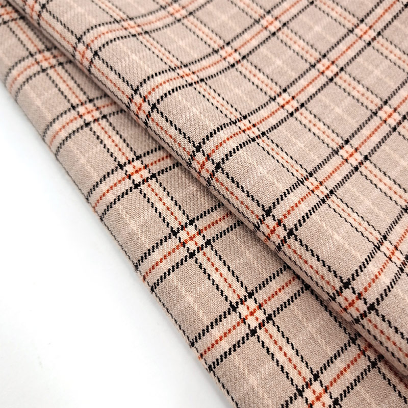 Spandex Polyester Viscose Fabric Embroideries Recycled Blended Woven Stretch Stripe Fabric