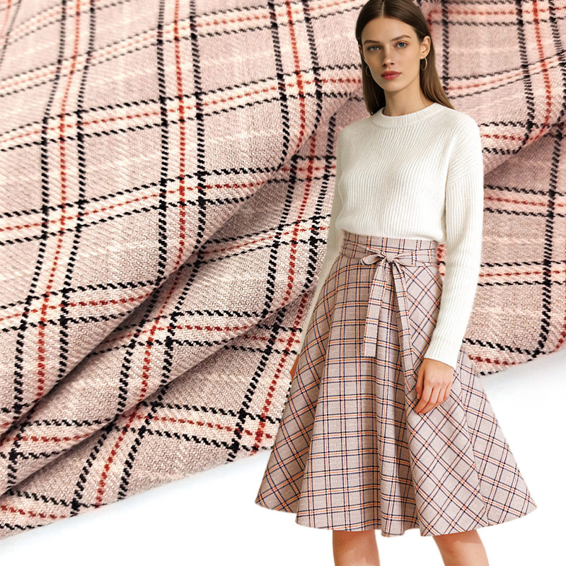 Spandex Polyester Viscose Fabric Embroideries Recycled Blended Woven Stretch Stripe Fabric