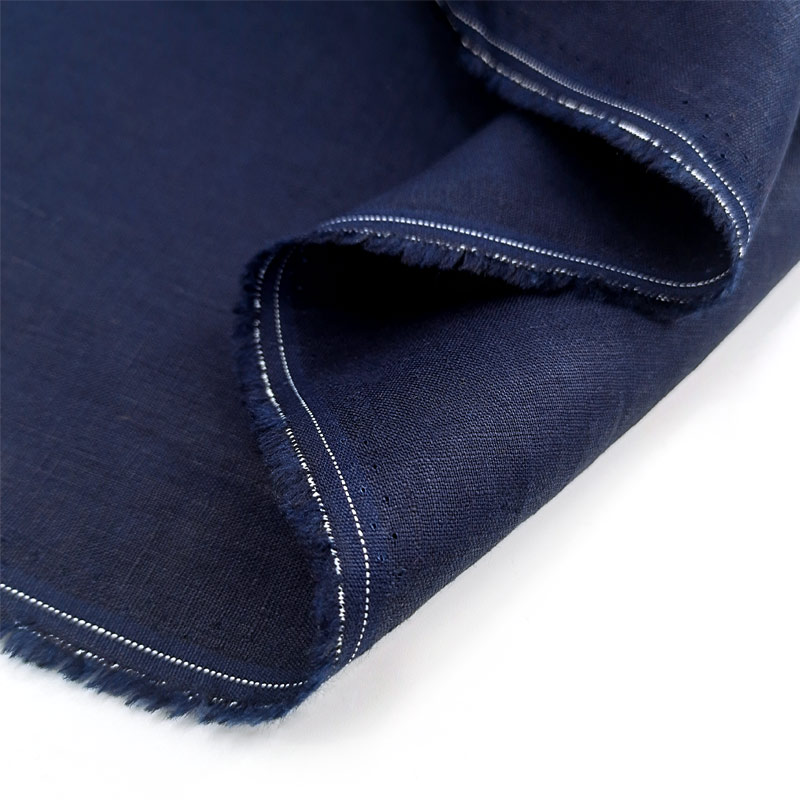 Natural European 100% Flax Linen Fabric Woven Plain Dyed Linen Material for Shirt Dress Garment