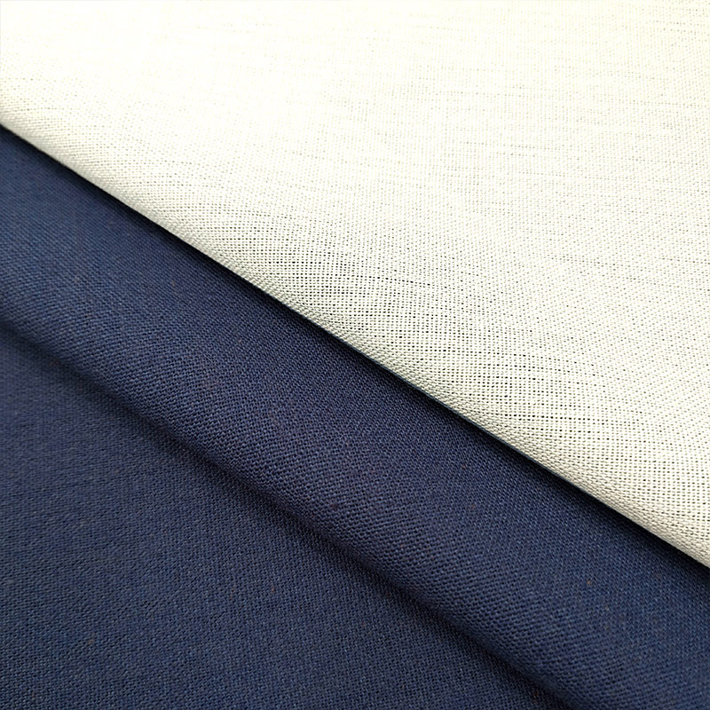Casual Breathable Stock Plain Dyed Stretch Spandex Blend Linen Viscose Fabric for Dress