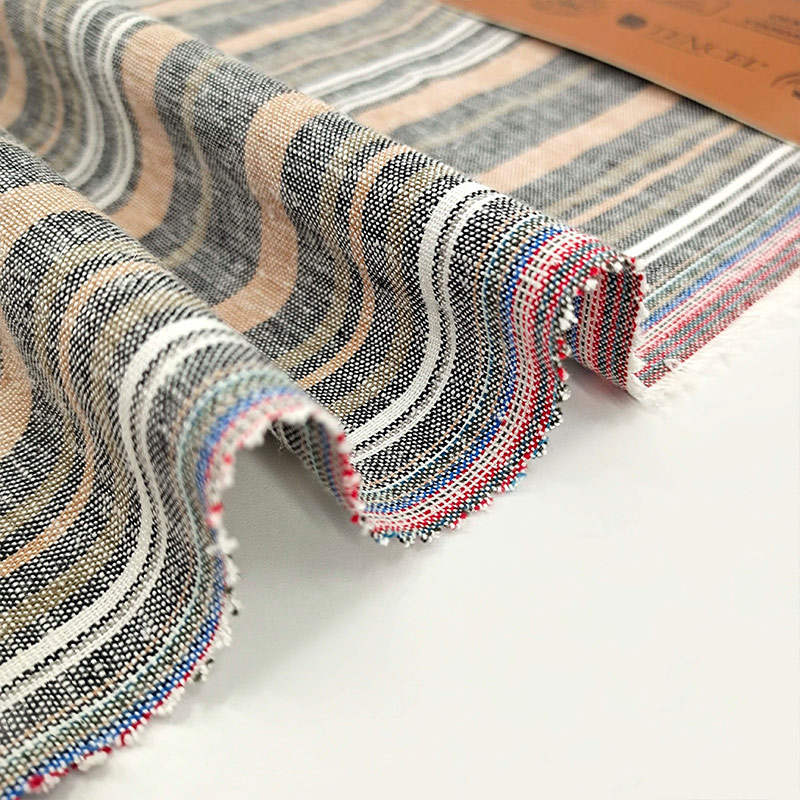 High Grade Soft Woven Dress Fabric Slub Linen Viscose Blend Fabric