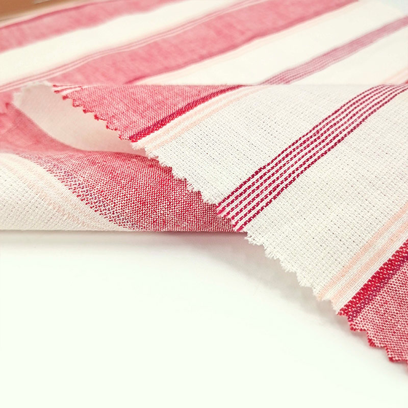 Wholesale Custom Desgin Yarn Dyed  Linen Cotton Fabric for Clothing