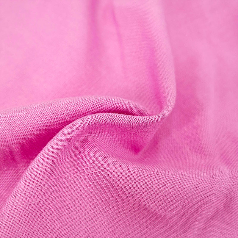 Wholesale Soft Quality Plain Dyed Slubbed French Organic Viscose Linen Rayon Blend Fabric for Clothing