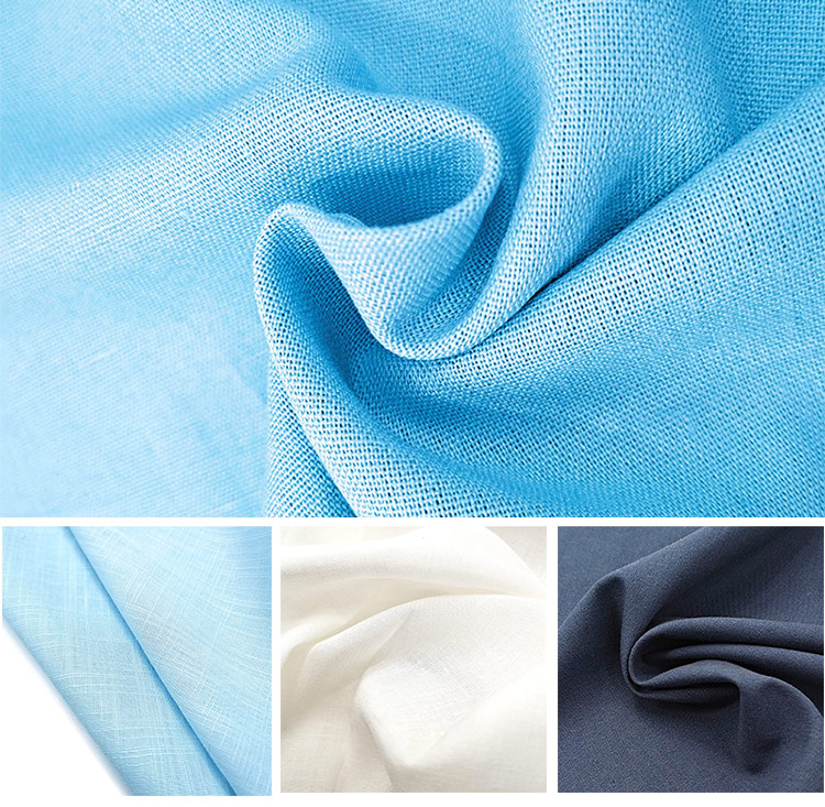 Textile Fabric Supplier Smooth Dyed Shirt Dress Casual Linen Rayon Fabric for Spring and Summer