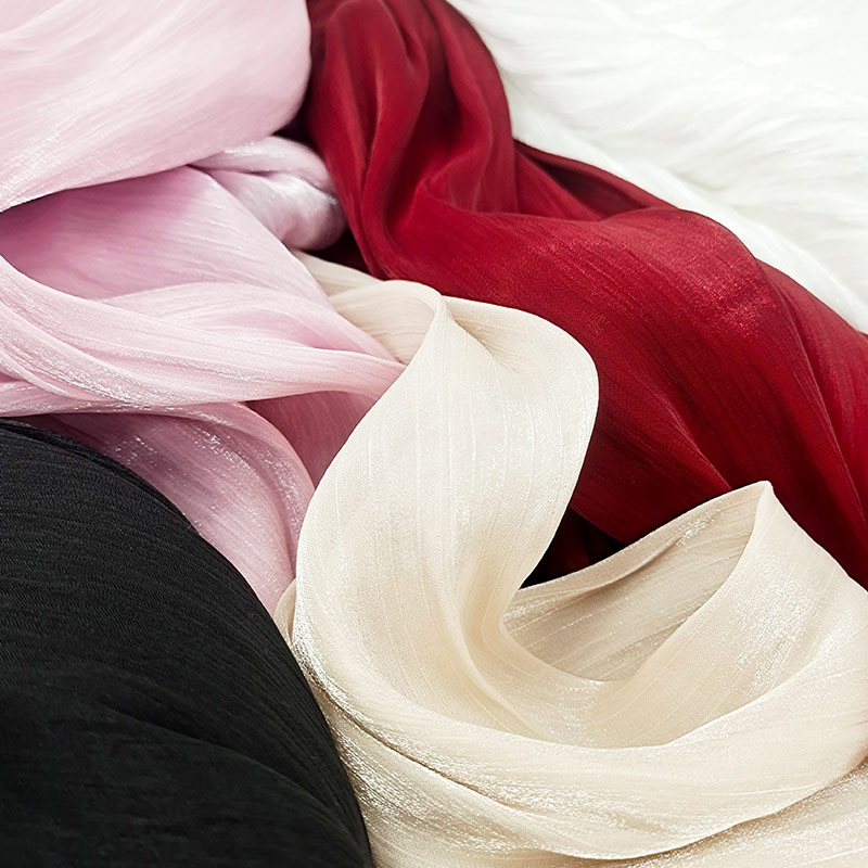 Wholesale New Design 100% Recycled Polyester Cut Flower Crepe Chiffon Jacquard Fabric for Skirt or Dress