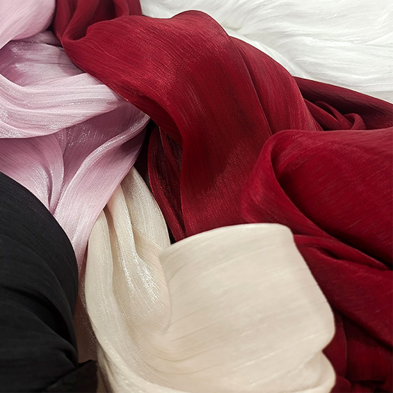 Wholesale New Design 100% Recycled Polyester Cut Flower Crepe Chiffon Jacquard Fabric for Skirt or Dress