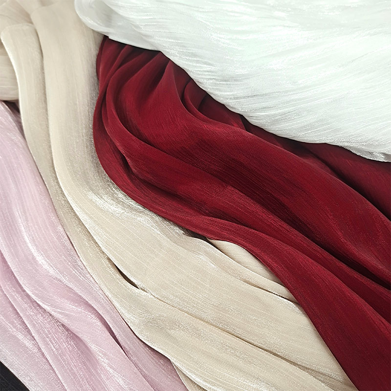 Wholesale New Design 100% Recycled Polyester Cut Flower Crepe Chiffon Jacquard Fabric for Skirt or Dress