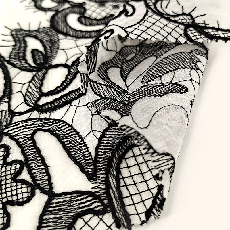 New Fashion Design Mesh Luxury Lace Embroidery Polyester Cotton Fabric for Clothing Wedding