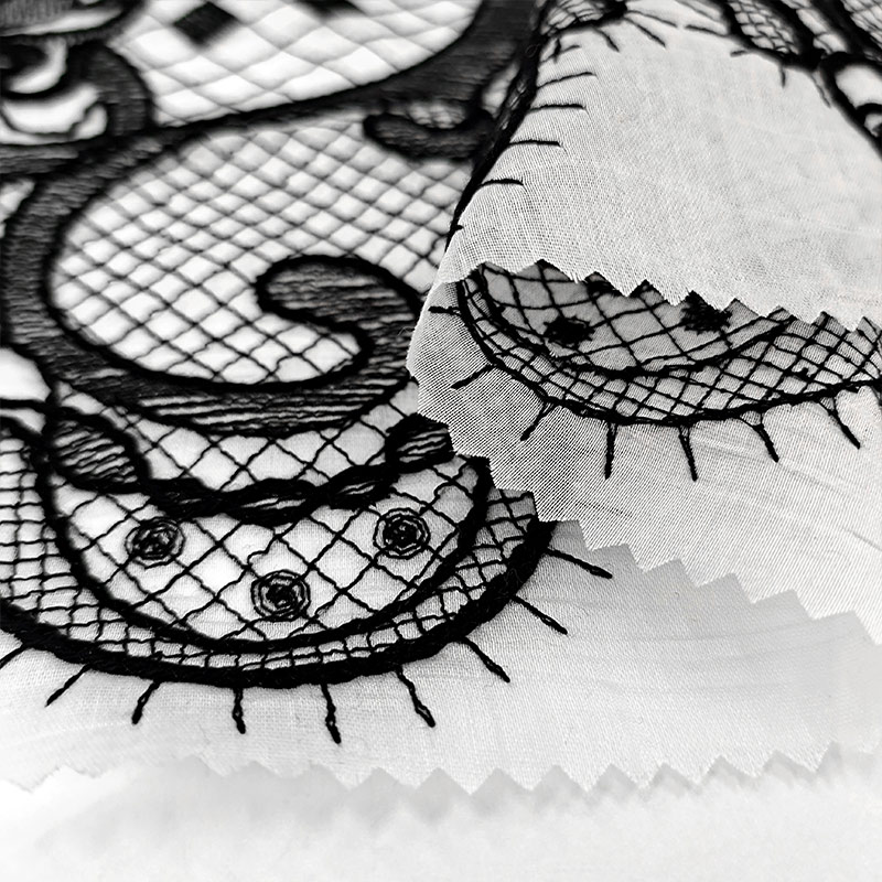 New Fashion Design Mesh Luxury Lace Embroidery Polyester Cotton Fabric for Clothing Wedding
