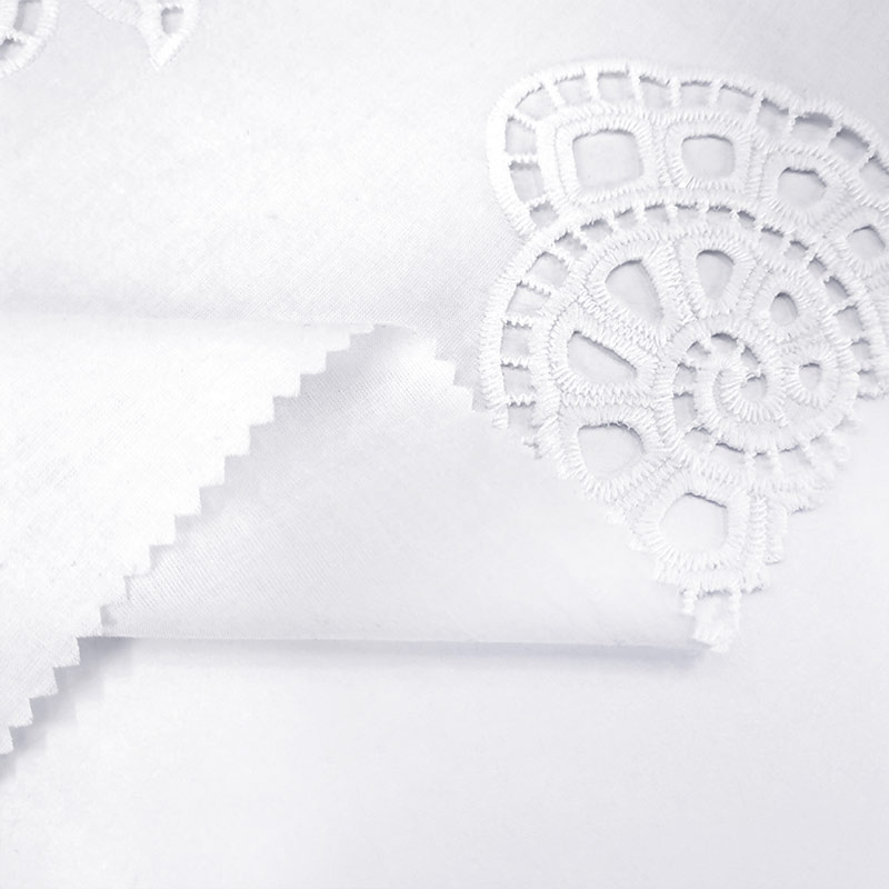 Wholesale French Lace Fabric Floral Polyester Cotton Embroidery for Dresses