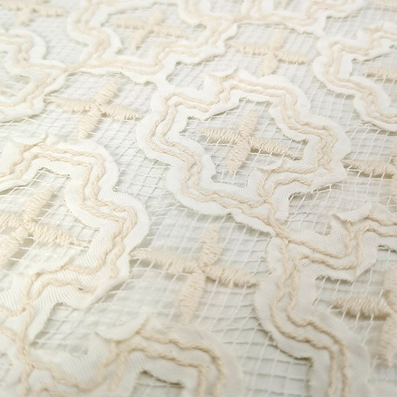 Perforated Woven Embroidery Yarn Polyester Nylon Cotton Fabric for Wedding Dresses Accessories Anti Static Eco-Friendly