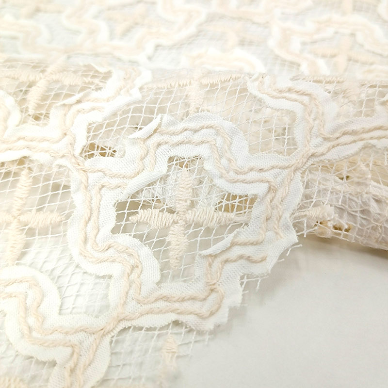 Perforated Woven Embroidery Yarn Polyester Nylon Cotton Fabric for Wedding Dresses Accessories Anti Static Eco-Friendly