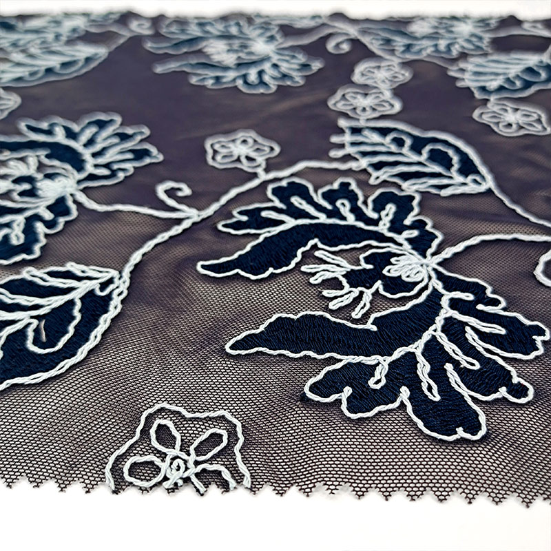 High Quality Embroidery Style Polyester Nylon Cotton Jacquard Embroidery Fabric for Dress