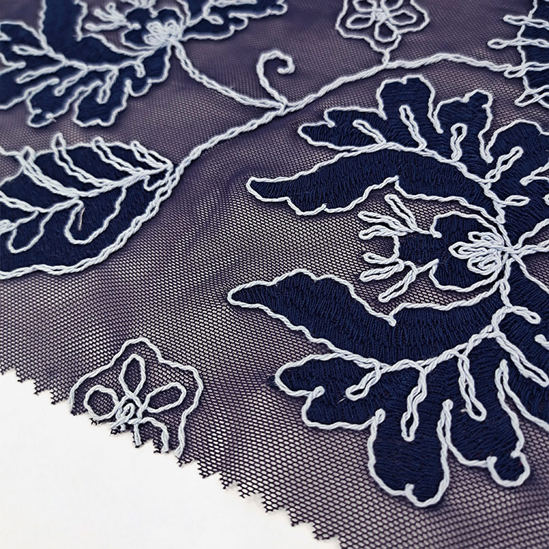 High Quality Embroidery Style Polyester Nylon Cotton Jacquard Embroidery Fabric for Dress
