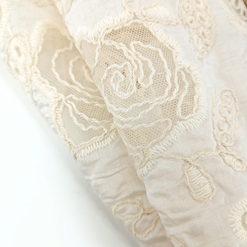 Factory Spot French Lace Embroidery Fabric for Dress Top Quality Custom Wholesale Water Soluble Polyester Cotton Nylon Fabric