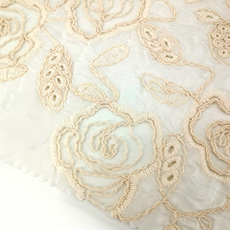 Factory Spot French Lace Embroidery Fabric for Dress Top Quality Custom Wholesale Water Soluble Polyester Cotton Nylon Fabric