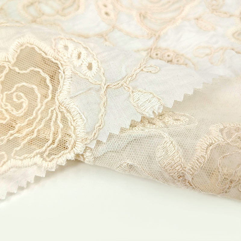 Factory Spot French Lace Embroidery Fabric for Dress Top Quality Custom Wholesale Water Soluble Polyester Cotton Nylon Fabric