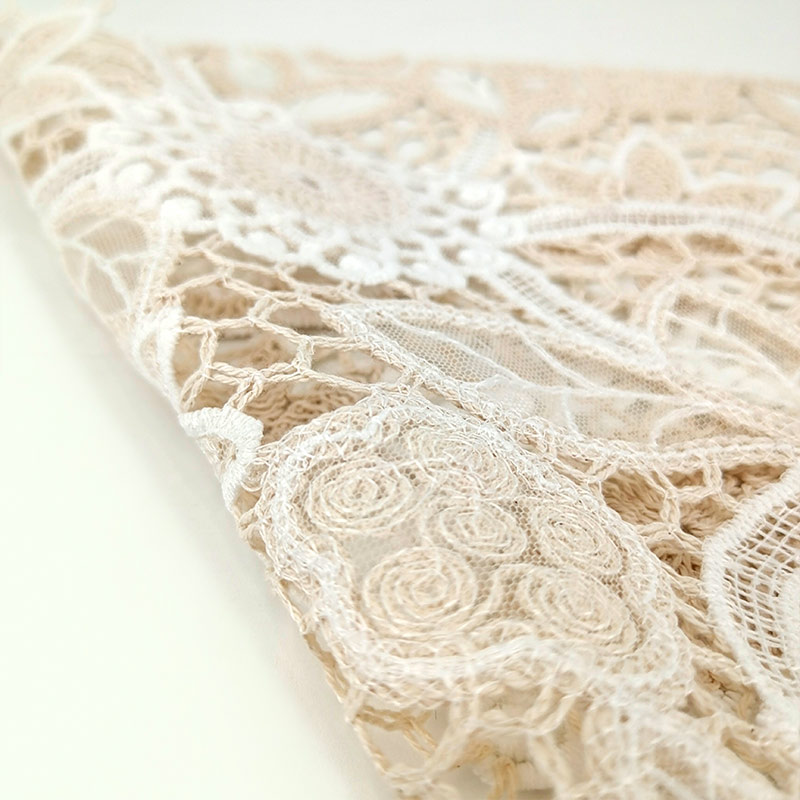 Stylish Embroidered Hollow Fabric With Polyester Nylon Cotton Embroidery Thread for Premium Apparel Women Dress