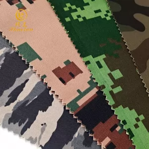 Camouflage Fabric Wear Resistant breathable fabric for military CVC 60/40 21*16 120*60