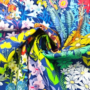 floral digital print fabric awsome design for shirt garment 40*40 133*72 100% cotton