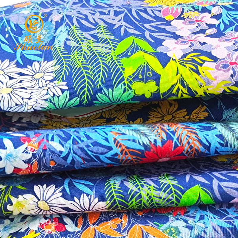 floral digital print fabric awsome design for shirt garment 40*40 133*72 100% cotton