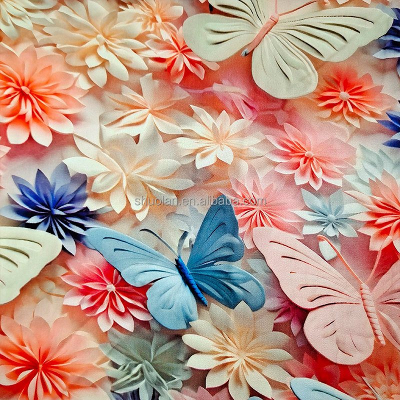 Wholesale Light Breathable Summer Splendor Vacation Style Shirt and Skirt 3D Printed 100% Rayon Viscose Fabric