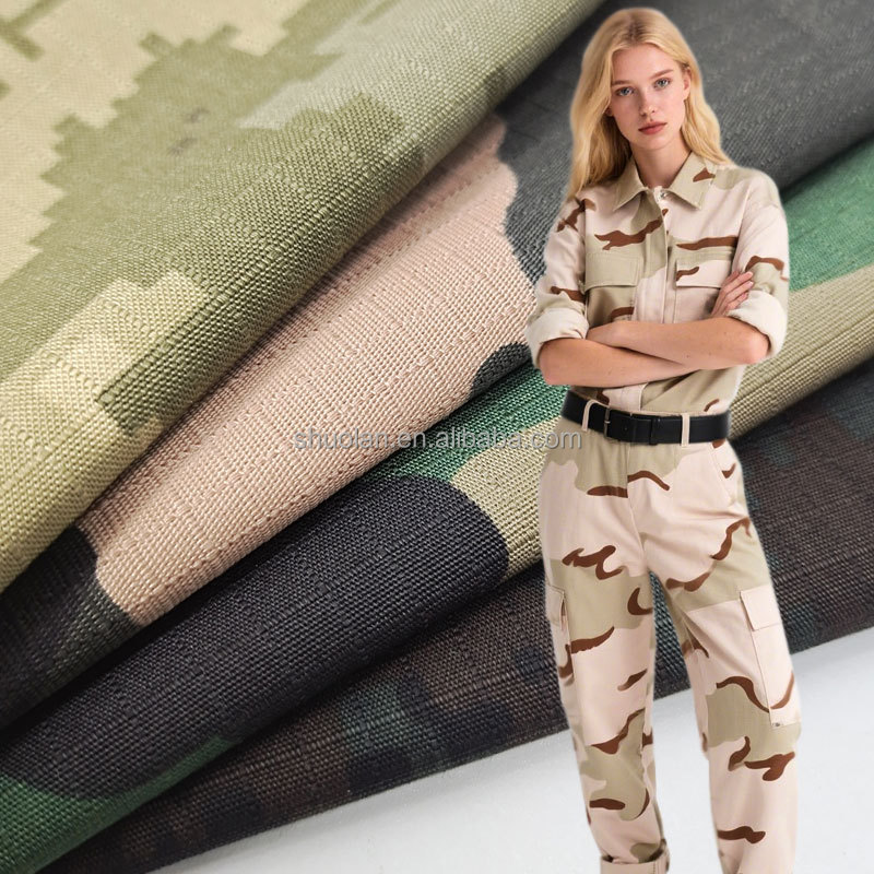 High Quality Wholesale Camouflage Flame Retardant Twill Woven Waterproof Workwear TC Polyester Cotton Spandex Fabric