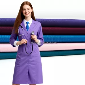 TR Spandex Fabric Women&#039;s Stretchy Fabric Nursing Scrubs Sets Black and White Hospital Nursing Uniforms Doctor&#039;s Uniforms Fabric