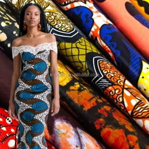 Wholesale High Quality Woven Super African Print Pattern Holland Wax Cotton Fabric