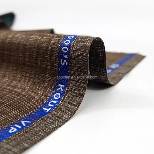 Wholesale English Selvage TR Suiting Fabric Competitive Price Viscose Polyester Satin for Boys Garments Twill Style