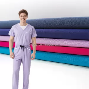 Hot Sale Woven Polyester Rayon Spandex Tr Material Breathable Stretch Medical Hospital Scrub Fabric for Boys Girls Uniforms