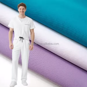 Polyester Rayon Stretch Fabric Tr Material Fabric Hospital Nurse Uniform Scrubs Fabric Scrub Set for Medical Uniforms
