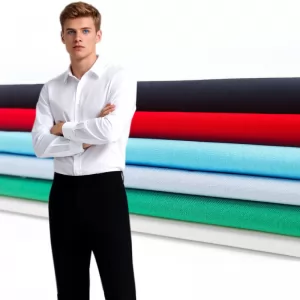 Solid Texture Smooth Surface Dyed Shirt Soft Garment Woven Polyester Cotton Fabric