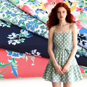 Wholesale Soft Woven Floral Rayon Dress 3D Digental Printed Challis Cheap Women Dress 100% Viscose Rayon Fabric