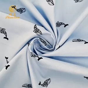 Source Factory Wholesale Woven Soft Smooth Printed Twill T-shirt Cotton Polyester Spandex Fabric
