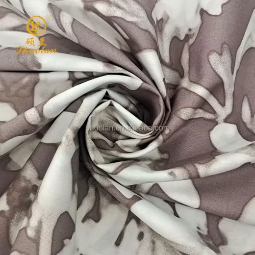 Source Factory Wholesale Woven Soft Smooth Printed Twill T-shirt Cotton Polyester Spandex Fabric