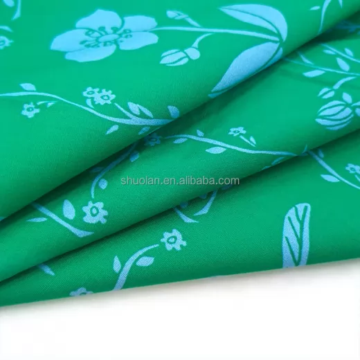 Spring Summer Women Clothing Women Fashion Clothing Stretch Fabric Printed TC Polyester Cotton Fabric