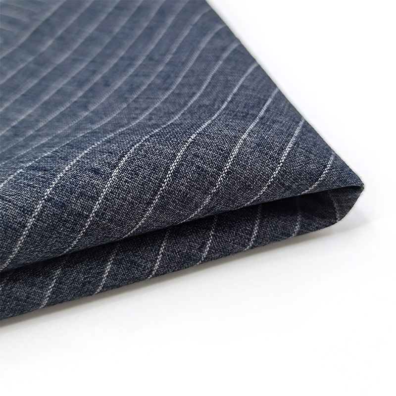 Factory Stock Yarn Dyed Linen Stripe Fabric for Shirts and Dress