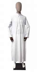 Factory Muslin Mans Robe Fabric 100% Spun Polyester Plain White Arab Thobe Fabric