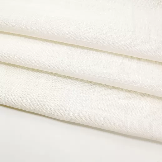 Linen Viscose Plain Woven Fabric Solid Color Lightweight Soft Breathable Blended Fabric for Casualwear Summer Garment